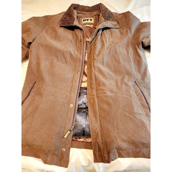 MEN RFT RAINFOREST LINED BROWN OUTDOOR LARGE ALL WEATHER JACKET COAT WARM - Picture 8 of 10